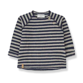 1  in the Family Alex Navy Taupe Sweater