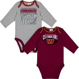 2-Pack Baby Boys Commanders Long Sleeve Bodysuits