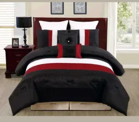 9 Pieces Bedding Sets - Red & Black