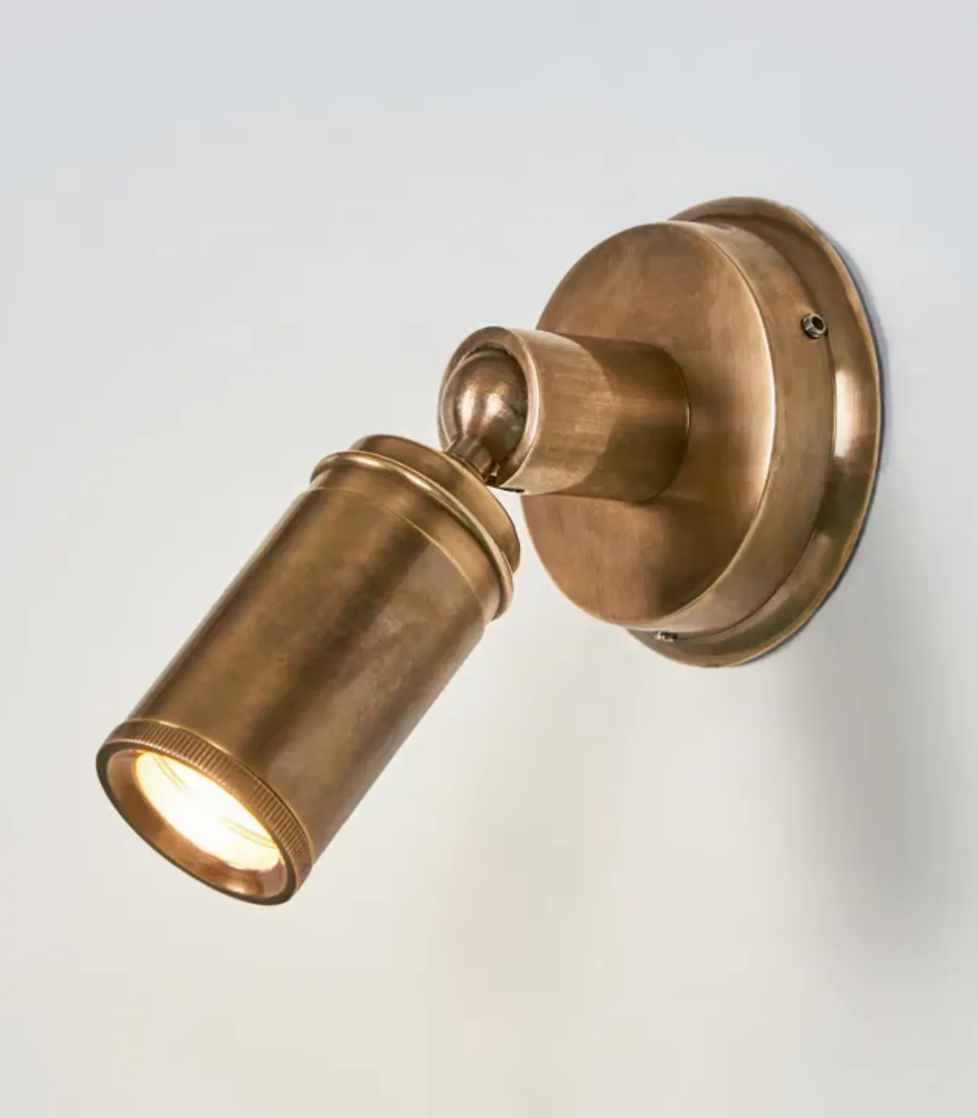 Antique Brass Ball Swivel Wall Light