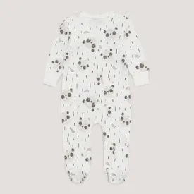 BA - Kids 'White' Cream Panda Print Zip Up Romper BA314