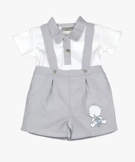 BABY BOYS BEAR POLO TOP & SHORT SET (0-9 MONTHS) J1516