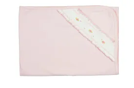 Baby Girl Pink Hand Smocked Rosebuds Blanket