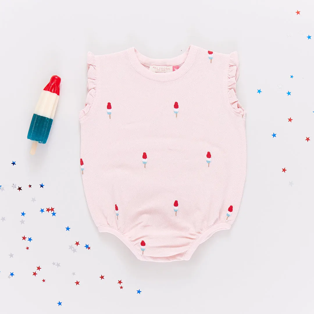 Baby Girls Phoebe Bubble - Pink Rocket Pop Embroidery