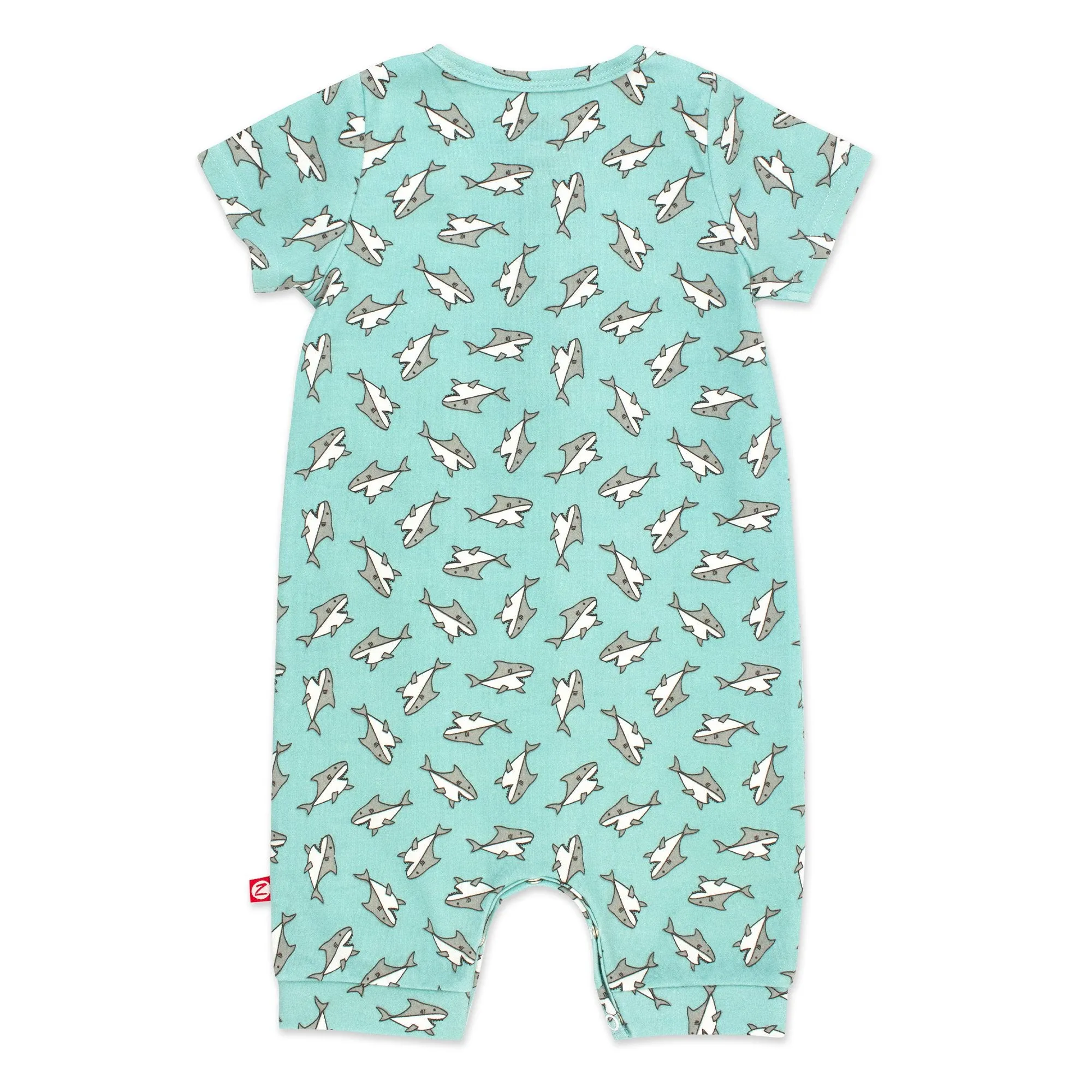 Baby Sharks Organic Cotton Henley Bodysuit