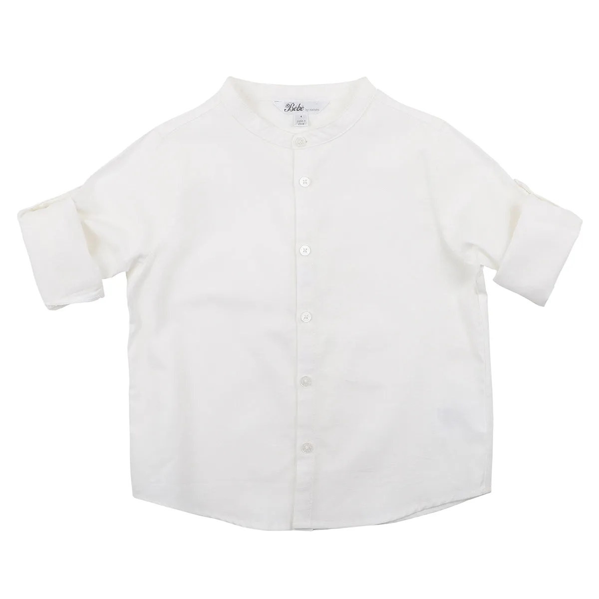 Bebe Ralph Neru Roll Up Shirt in Ivory (Size 00-7Y)