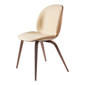 Beetle Dining Chair - Front Upholstered - Wood Base - 3D Veneer Shell