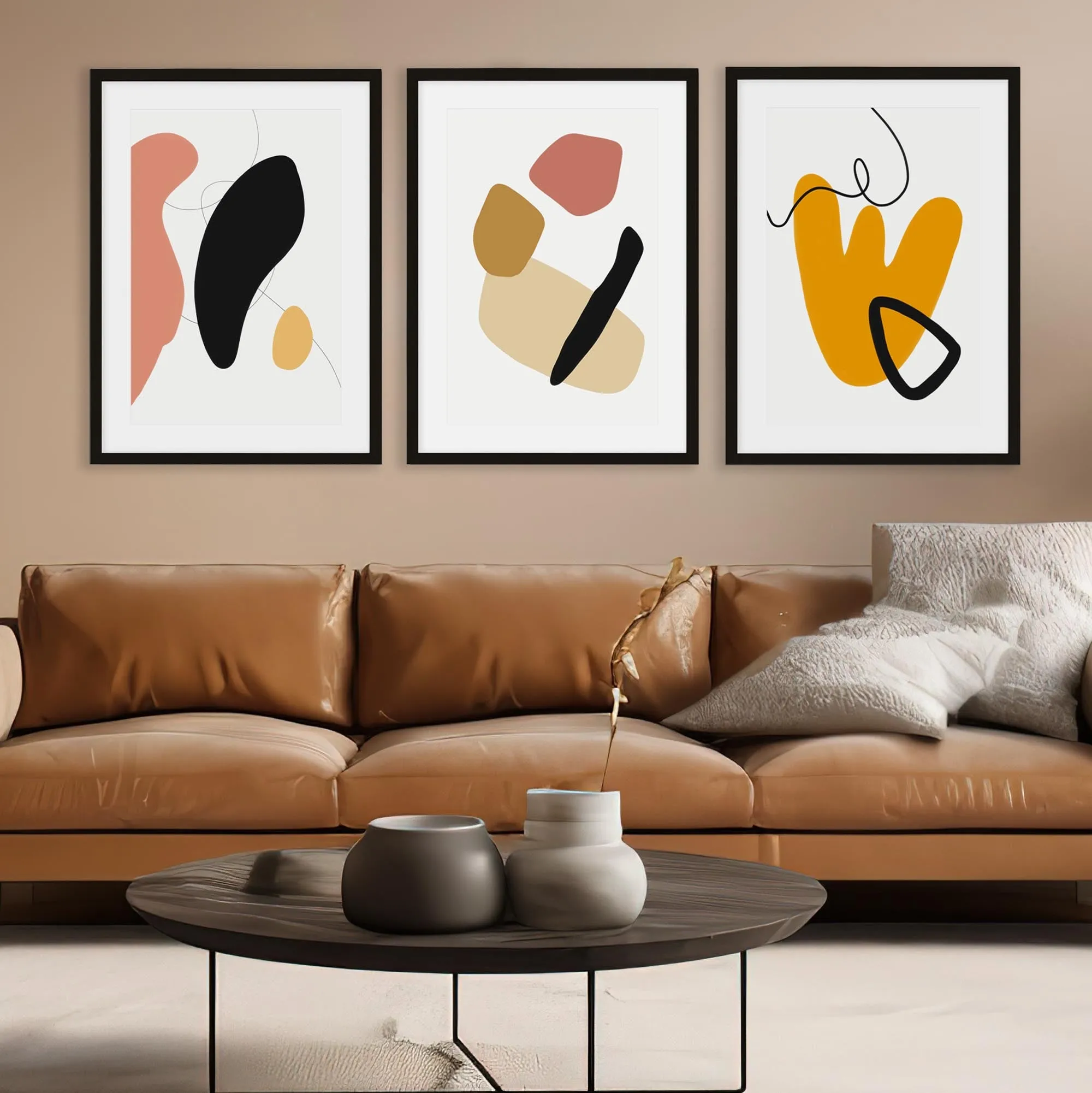 Bold Organic Shapes - Set Of 3 Prints