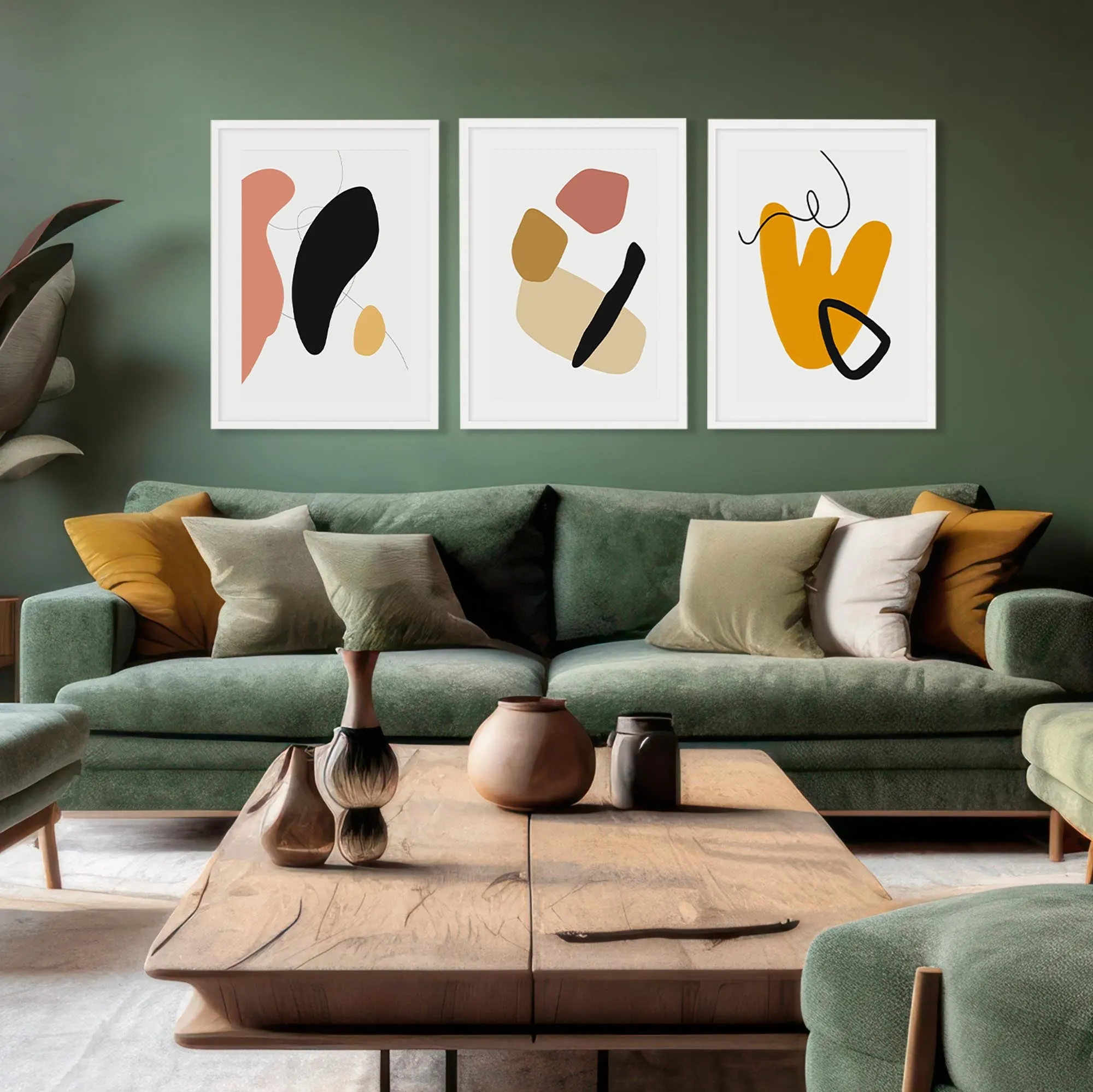 Bold Organic Shapes - Set Of 3 Prints