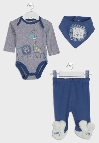 BOYS OUTFIT LION & GIRAFFE V21551