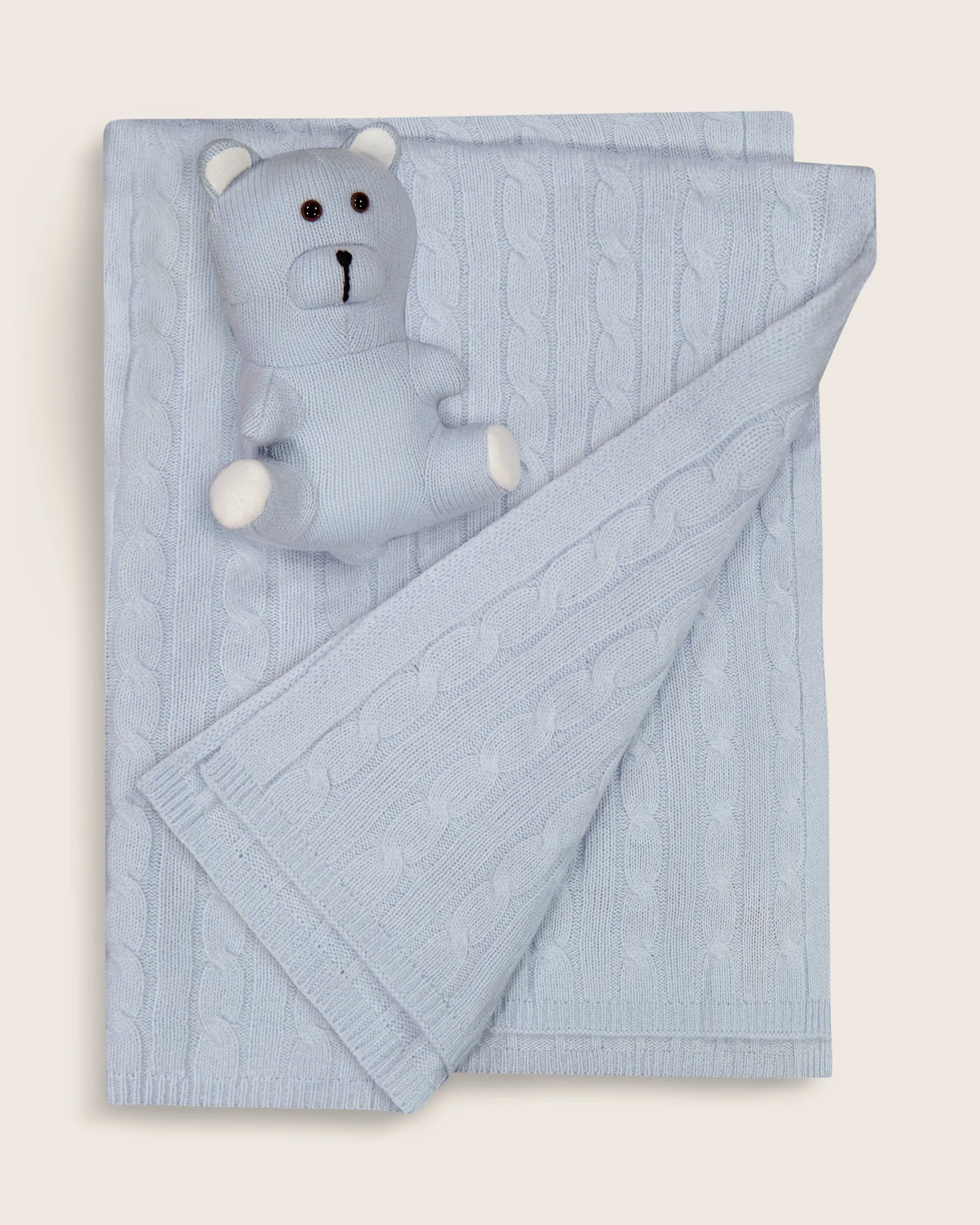 Cashmere Baby Blanket and Teddy Bear Set