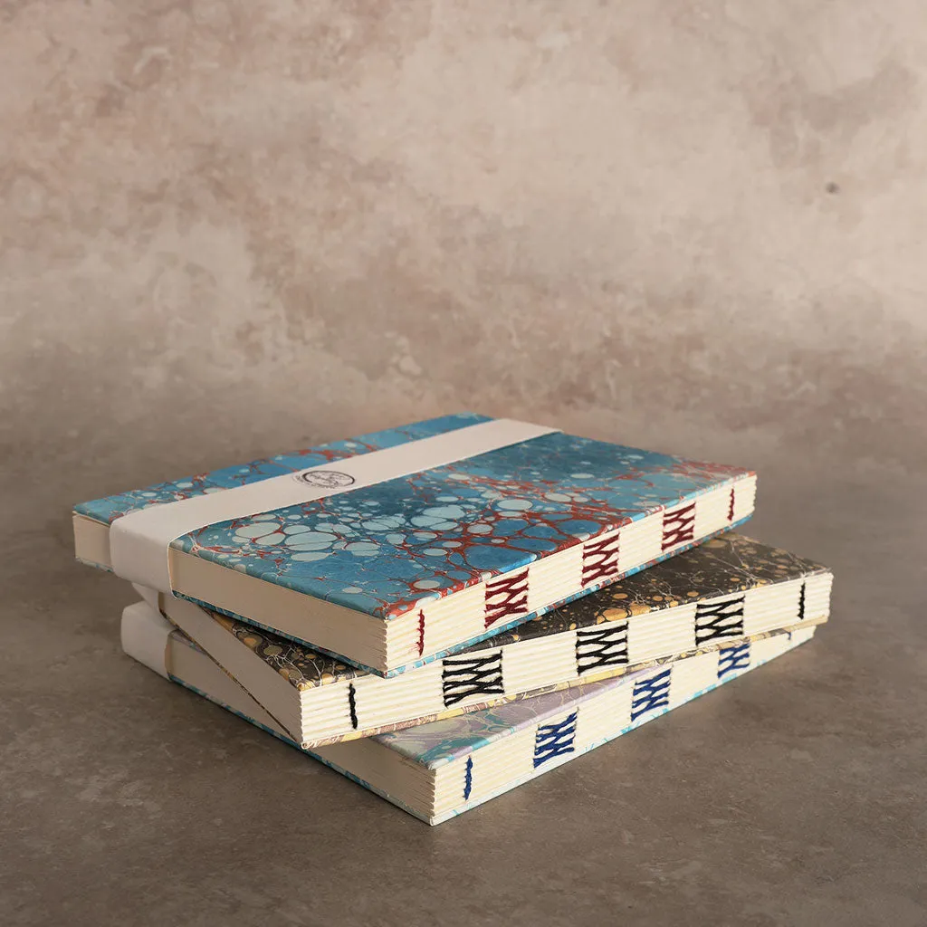 Coptic Marbled Paper Notebooks