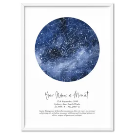 Custom Star Map | Galaxy Watercolour - Art Print