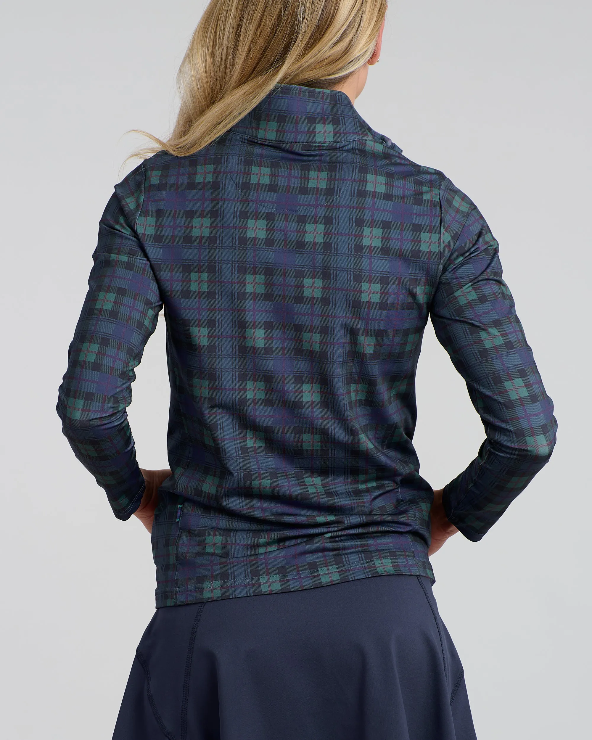 Dark Tartan Women's Chip Shot Pocket Pullover