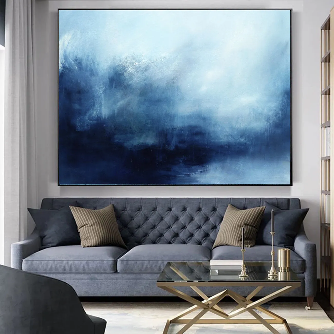 Deep Blue Sea Landscape Painting Abstract Landscape Art Dp092