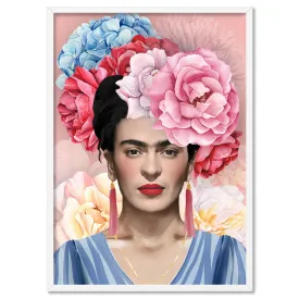 Frida Floral Blooms in Watercolour - Art Print