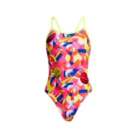 Funkita Girls Single Strap One Piece FS16G- Pink Pluto