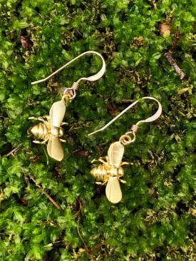 Golden Honey Bee Earrings