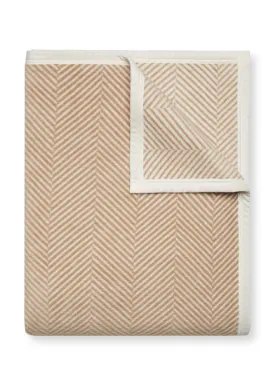 HARBORVIEW HERRINGBONE BLANKET - TAN