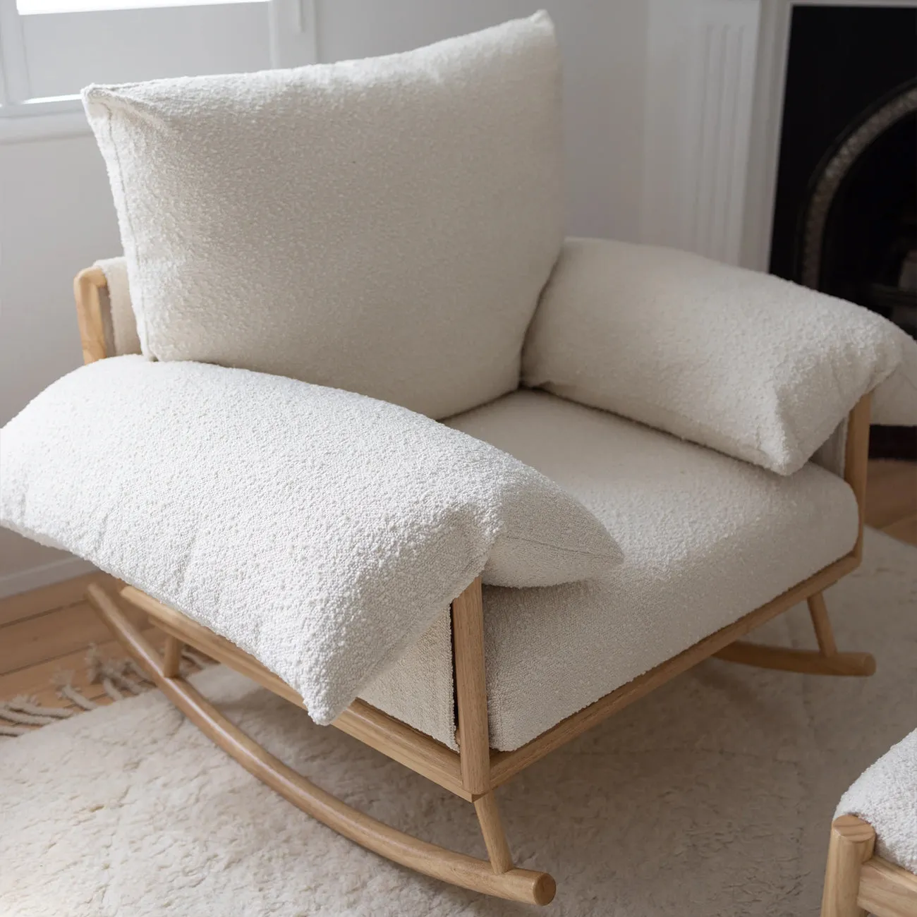 Jolie Rocker & Ottoman - Cream