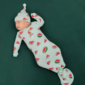 Knotted Gown with Hat Set in Watermelon