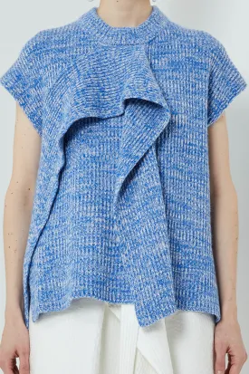 Kouri Sleeveless Knit Top in Blue Melange