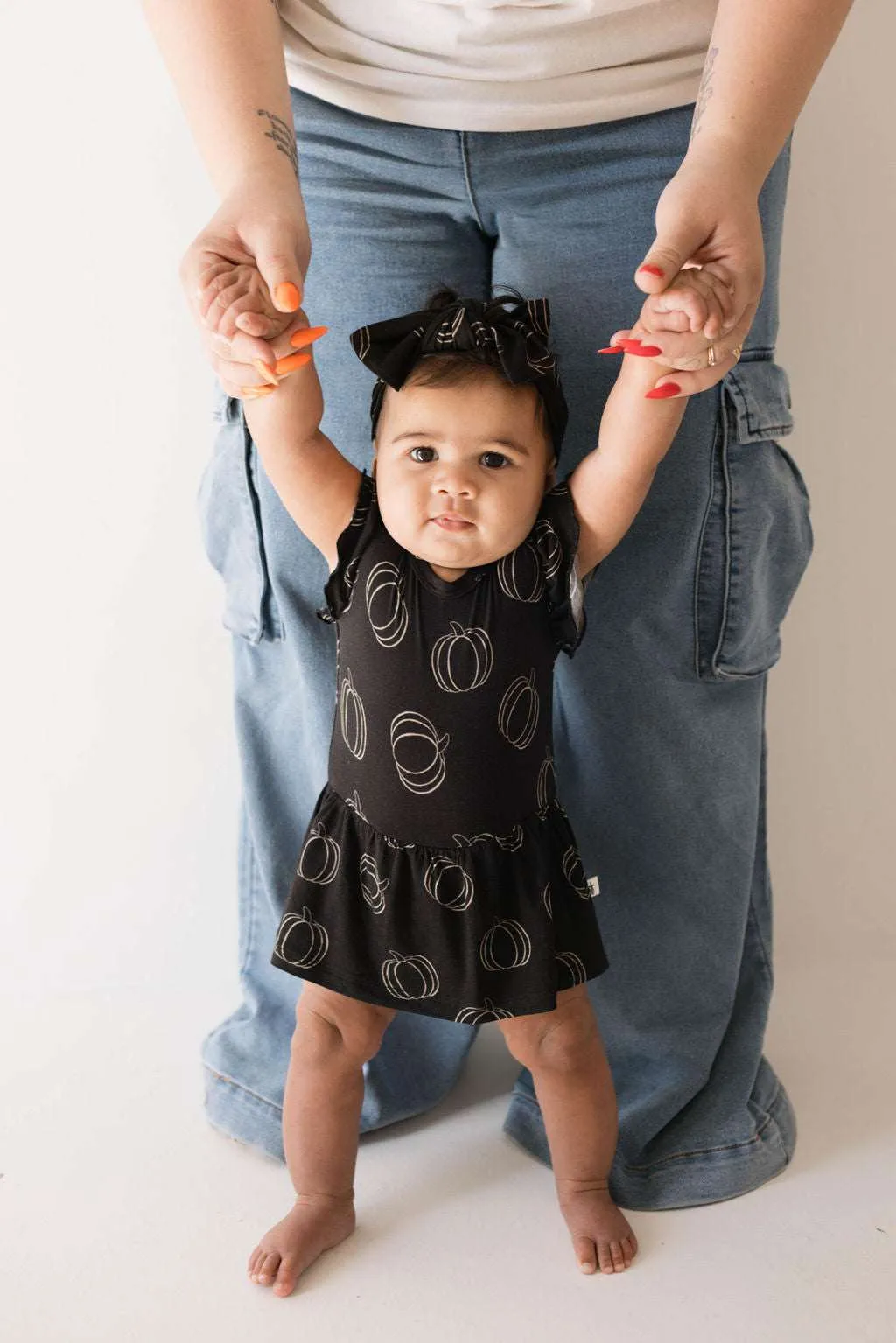 Midnight Pumpkin | Bamboo Ruffle Romper | Midnight Pumpkin