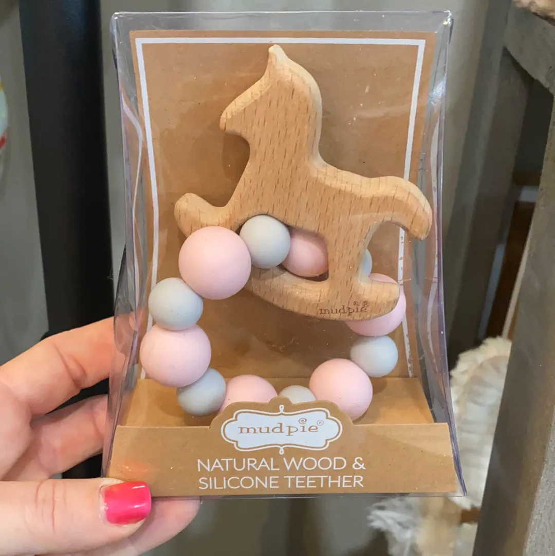 Nat. Wood/Silicone Teethers