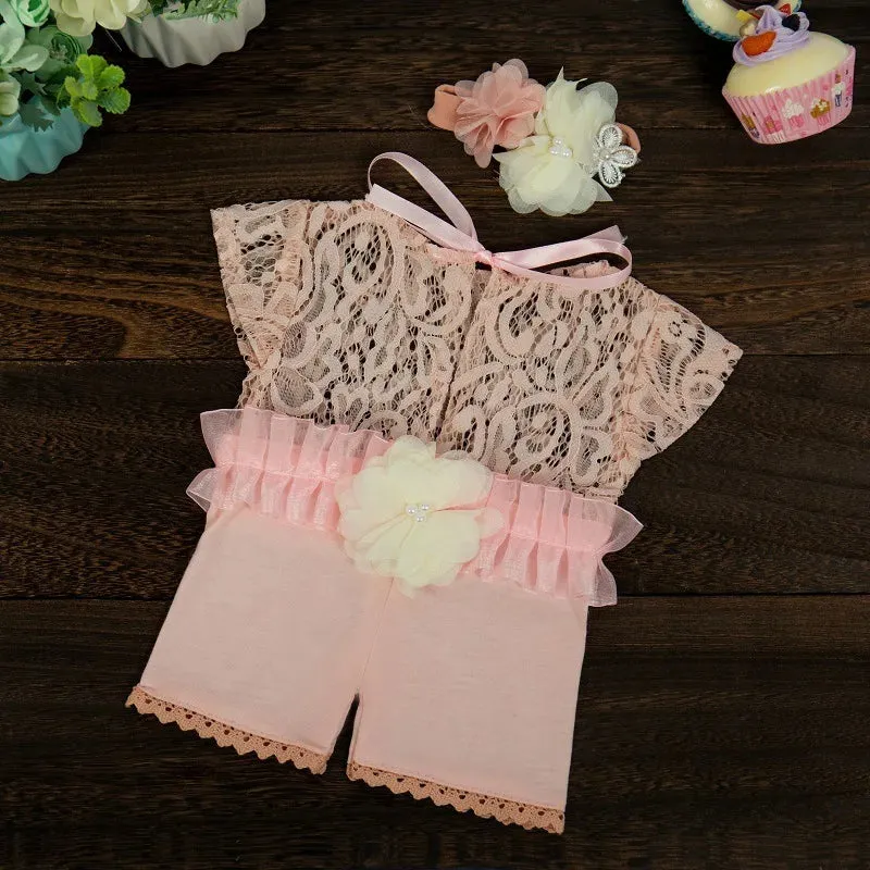 Newborn Baby Photography Props Costume, Lace Romper With Headband, Reborn Baby Lace Romper Photo Prop