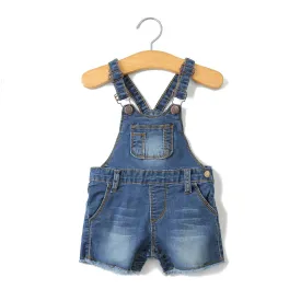 Toddler Rompers Ripped Denim Shortalls